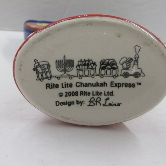 Rite Lite Chanukah Hanukkah Express Handpainted Ceramic Mini Menorah Leiner 2008 - Picture 13 of 16